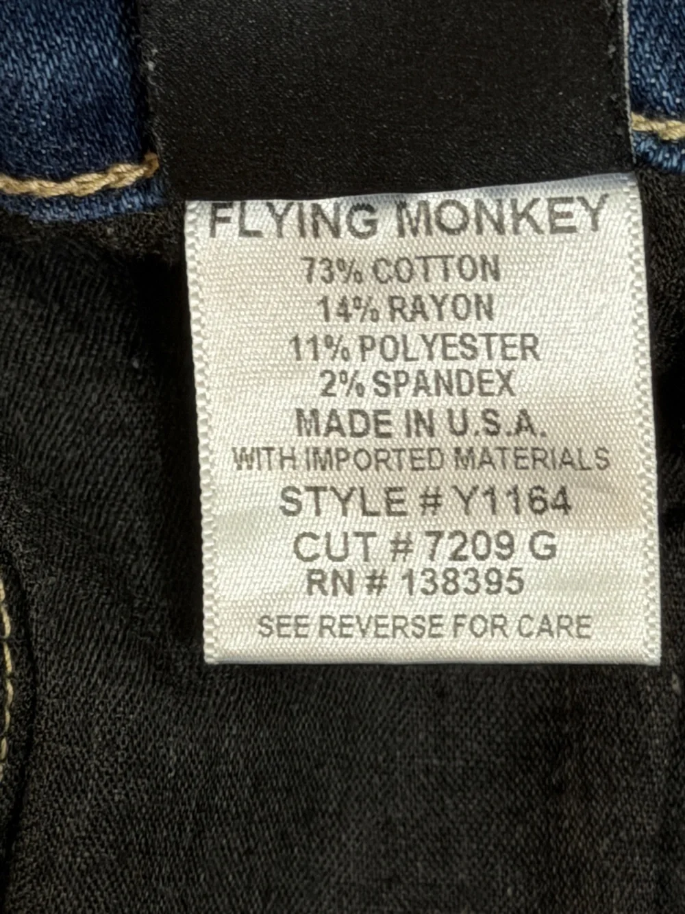 Flying Monkey Mid Rise Straight Stretch Distressed Jeans